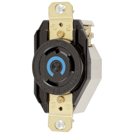 Hubbell Wiring Device-Kellems Locking Receptacle, L6-30R, 30 A, 250V AC, Single Phase, 2 Pole, Flush Mount, Screw Terminals HBL2620RT